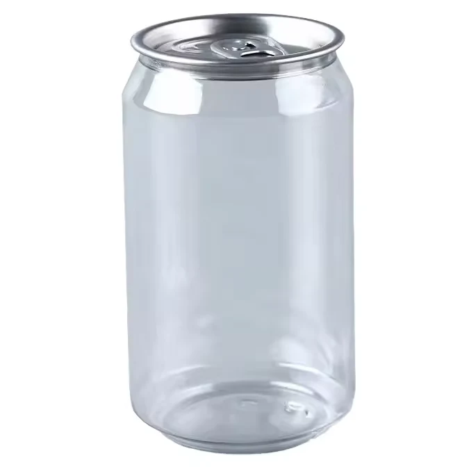 Clear Plastic Milk Tea Juice Cans with Lids