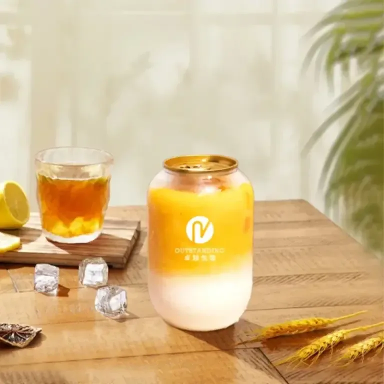 Transparent Plastic Juice Soda Can With Lid